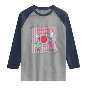 Strawberry Festival Raglan Shirt Summer Fruit Vibes TS14 Sport Gray Navy Print Your Wear