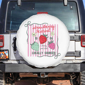 Strawberry Festival Spare Tire Cover Summer Fruit Vibes TS14 No hole White Print Your Wear