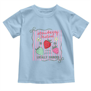 Strawberry Festival Toddler T Shirt Summer Fruit Vibes TS14 Light Blue Print Your Wear