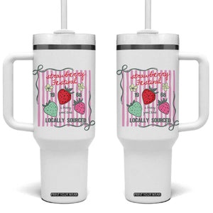 Strawberry Festival Tumbler With Handle Summer Fruit Vibes TS14 One Size: 40 oz White Print Your Wear