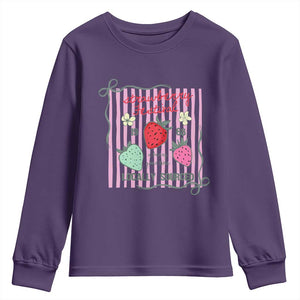 Strawberry Festival Youth Sweatshirt Summer Fruit Vibes TS14 Purple Print Your Wear