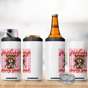 Feeling Berry Good 4 in 1 Can Cooler Tumbler Funny Raccoon Strawberry Summer Vibes TS14 Print Your Wear