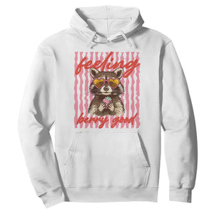Feeling Berry Good Hoodie Funny Raccoon Strawberry Summer Vibes TS14 White Print Your Wear