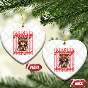 Feeling Berry Good Ceramic Ornament Funny Raccoon Strawberry Summer Vibes TS14 Print Your Wear