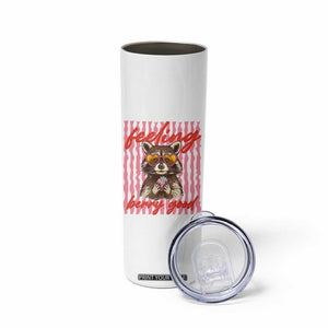 Feeling Berry Good Skinny Tumbler Funny Raccoon Strawberry Summer Vibes TS14 Print Your Wear