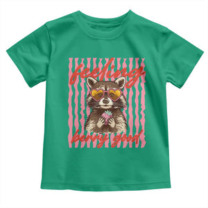 Feeling Berry Good Toddler T Shirt Funny Raccoon Strawberry Summer Vibes TS14 Irish Green Print Your Wear