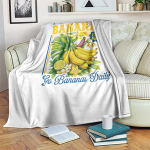 That's Bananas Throw Blanket Funny Banana Summer Fruit Food Pun TS14 Print Your Wear