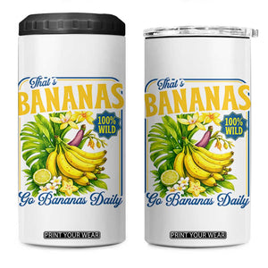 That's Bananas 4 in 1 Can Cooler Tumbler Funny Banana Summer Fruit Food Pun TS14 One Size: 16 oz White Print Your Wear