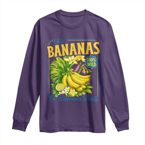 That's Bananas Long Sleeve Shirt Funny Banana Summer Fruit Food Pun TS14 Purple Print Your Wear