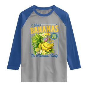 That's Bananas Raglan Shirt Funny Banana Summer Fruit Food Pun TS14 Sport Gray Royal Print Your Wear