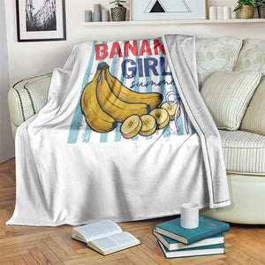 Banana Girl Summer Throw Blanket Summer Fruit Beach Vacation TS14 Print Your Wear