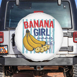 Banana Girl Summer Spare Tire Cover Summer Fruit Beach Vacation TS14 No hole White Print Your Wear