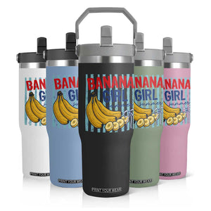 Banana Girl Summer Flip Straw Tumbler Summer Fruit Beach Vacation TS14 Print Your Wear