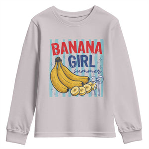 Banana Girl Summer Youth Sweatshirt Summer Fruit Beach Vacation TS14 Ice Gray Print Your Wear