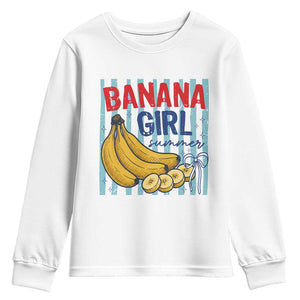 Banana Girl Summer Youth Sweatshirt Summer Fruit Beach Vacation TS14 White Print Your Wear