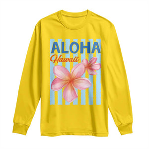 Aloha Hawaii Long Sleeve Shirt Hibiscus Flower Tropical Beach Vacation