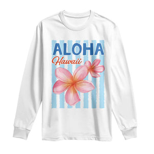 Aloha Hawaii Long Sleeve Shirt Hibiscus Flower Tropical Beach Vacation
