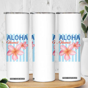 Aloha Hawaii Skinny Tumbler Hibiscus Flower Tropical Beach Vacation