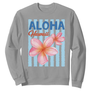 Aloha Hawaii Sweatshirt Hibiscus Flower Tropical Beach Vacation