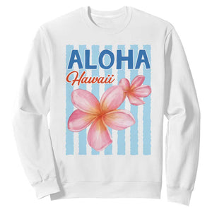 Aloha Hawaii Sweatshirt Hibiscus Flower Tropical Beach Vacation
