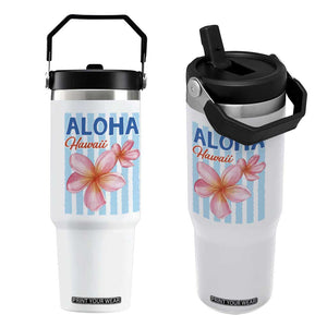 Aloha Hawaii Flip Straw Tumbler Hibiscus Flower Tropical Beach Vacation