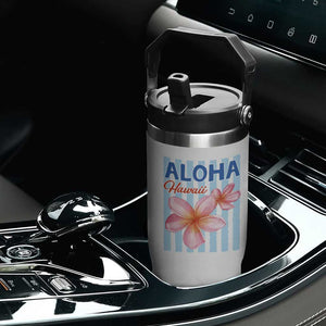 Aloha Hawaii Flip Straw Tumbler Hibiscus Flower Tropical Beach Vacation