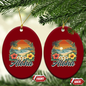 Aloha Hawaii Summer Ceramic Ornament Vintage Tropical Beach Graphic TS14 Print Your Wear