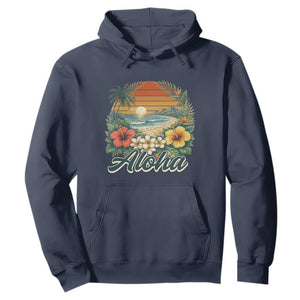 Aloha Hawaii Summer Hoodie Vintage Tropical Beach Graphic