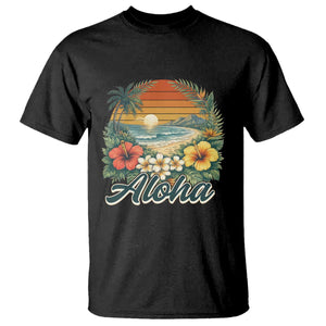Aloha Hawaii Summer T Shirt Vintage Tropical Beach Graphic