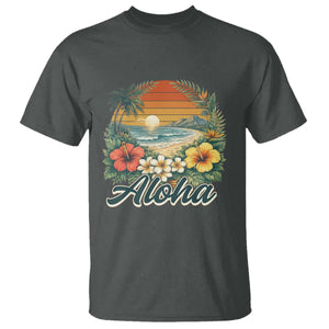 Aloha Hawaii Summer T Shirt Vintage Tropical Beach Graphic