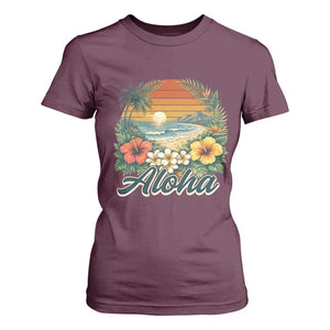 Aloha Hawaii Summer T Shirt For Women Vintage Tropical Beach Graphic