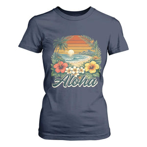 Aloha Hawaii Summer T Shirt For Women Vintage Tropical Beach Graphic