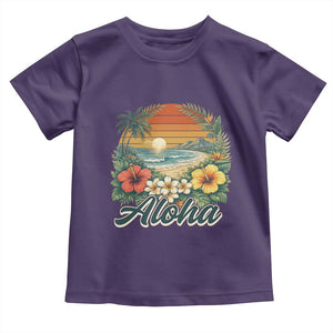 Aloha Hawaii Summer Toddler T Shirt Vintage Tropical Beach Graphic