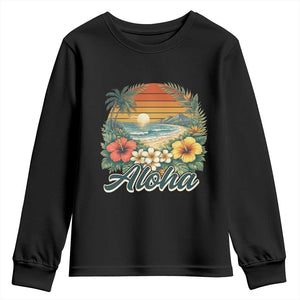 Aloha Hawaii Summer Youth Sweatshirt Vintage Tropical Beach Graphic