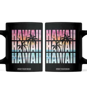 Hawaii Summer Vacation Coffee Mug Vintage Tropical Beach Graphic