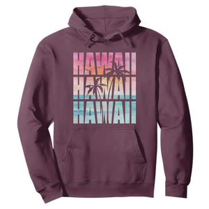 Hawaii Summer Vacation Hoodie Vintage Tropical Beach Graphic TS14 Maroon Print Your Wear