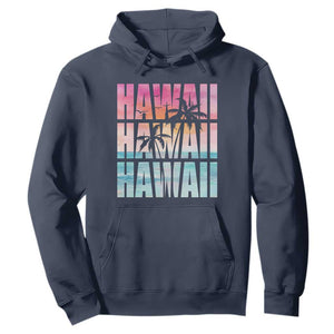 Hawaii Summer Vacation Hoodie Vintage Tropical Beach Graphic TS14 Navy Print Your Wear