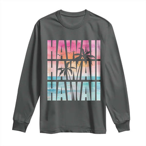 Hawaii Summer Vacation Long Sleeve Shirt Vintage Tropical Beach Graphic