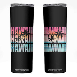 Hawaii Summer Vacation Skinny Tumbler Vintage Tropical Beach Graphic