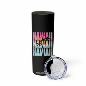 Hawaii Summer Vacation Skinny Tumbler Vintage Tropical Beach Graphic