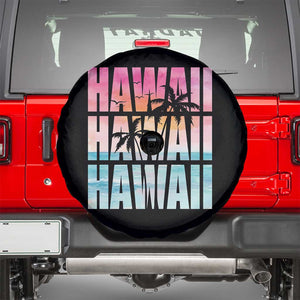 Hawaii Summer Vacation Spare Tire Cover Vintage Tropical Beach Graphic