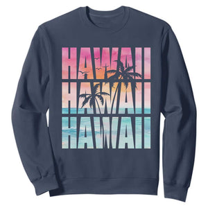 Hawaii Summer Vacation Sweatshirt Vintage Tropical Beach Graphic