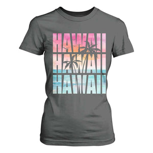 Hawaii Summer Vacation T Shirt For Women Vintage Tropical Beach Graphic TS14 Dark Heather Print Your Wear
