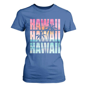 Hawaii Summer Vacation T Shirt For Women Vintage Tropical Beach Graphic TS14 Royal Blue Print Your Wear