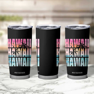 Hawaii Summer Vacation Tumbler Cup Vintage Tropical Beach Graphic