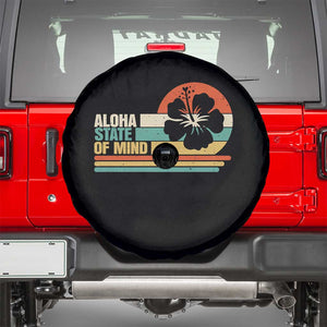 Aloha State Of Mind Spare Tire Cover Tropical Hibiscus Floral TS14 Black Print Your Wear