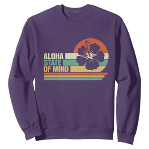 Aloha State Of Mind Sweatshirt Tropical Hibiscus Floral