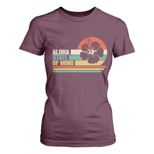 Aloha State Of Mind T Shirt For Women Tropical Hibiscus Floral