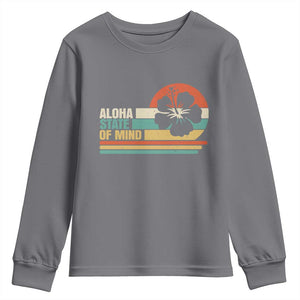 Aloha State Of Mind Youth Sweatshirt Tropical Hibiscus Floral