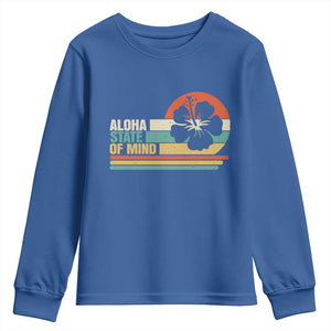 Aloha State Of Mind Youth Sweatshirt Tropical Hibiscus Floral